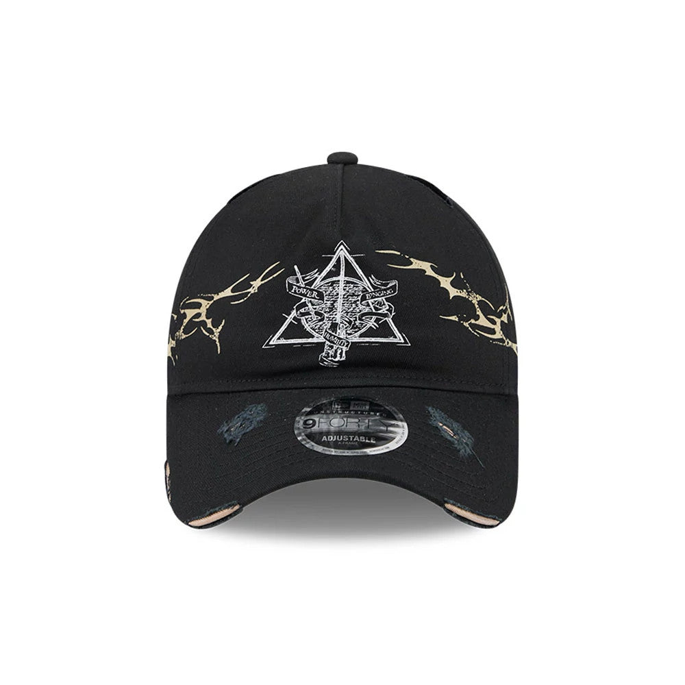 Pictured is this Harry Potter Deathly Hallows 9FORTY A-Frame Unstructured cap in black. 3