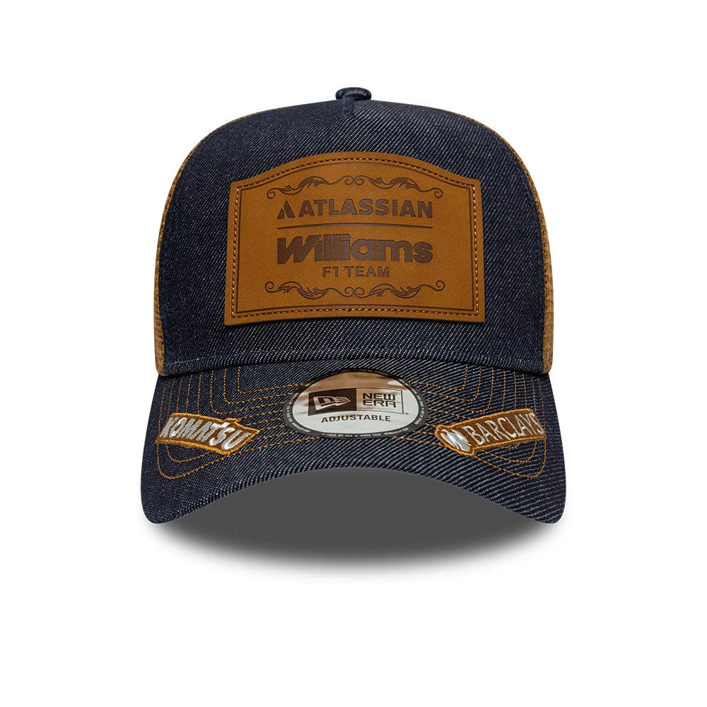 Pictured is this Williams Carlos Sainz Austin Race Special 9FORTY E-Frame Trucker cap in navy. 3