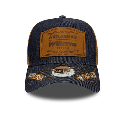 Pictured is this Williams Carlos Sainz Austin Race Special 9FORTY E-Frame Trucker cap in navy. 3