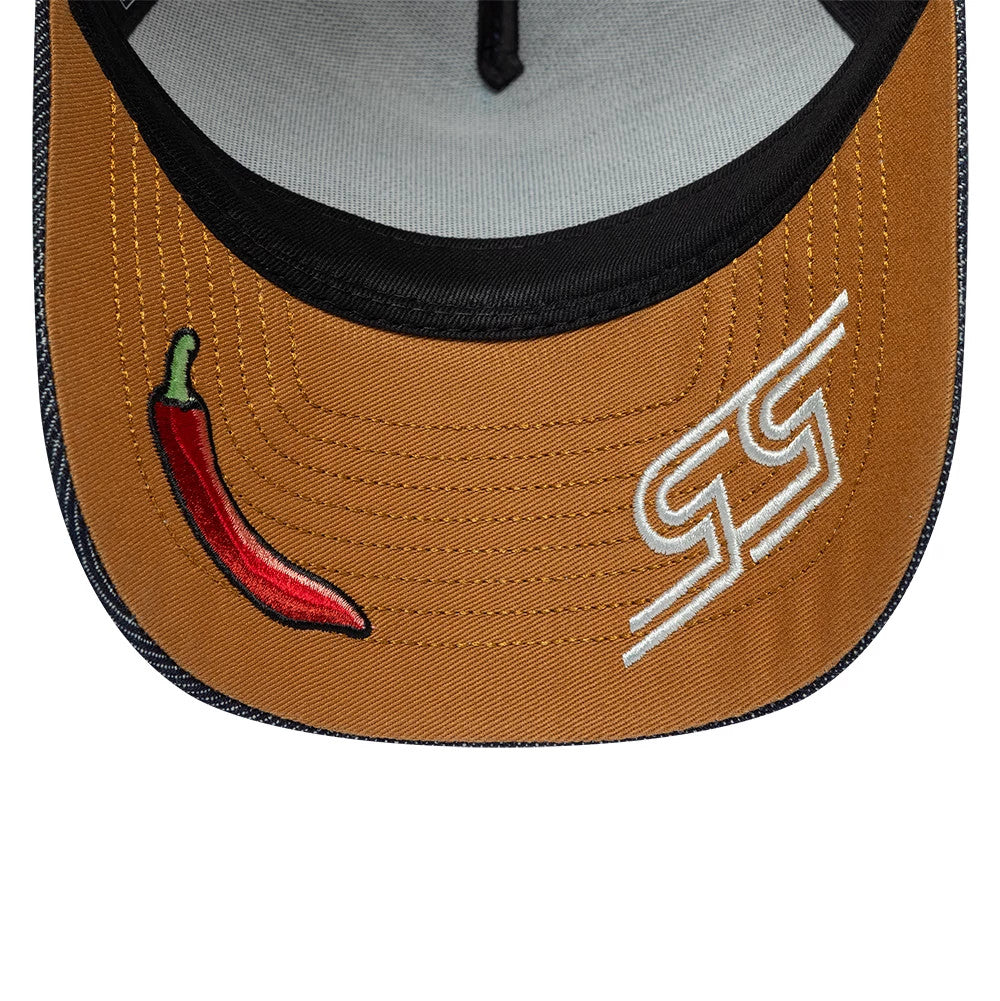Pictured is this Williams Carlos Sainz Austin Race Special 9FORTY E-Frame Trucker cap in navy. 2