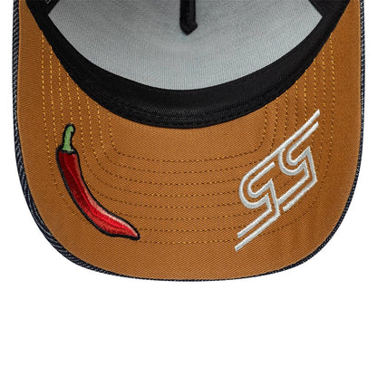 Pictured is this Williams Carlos Sainz Austin Race Special 9FORTY E-Frame Trucker cap in navy. 2