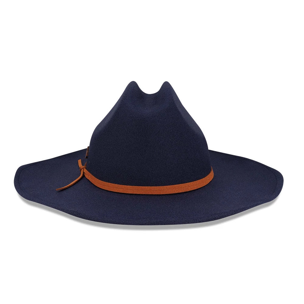 Pictured is this Williams Austin Race Special Wide Brim Fedora Cowboy hat in navy. 5