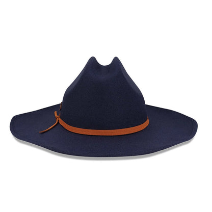 Pictured is this Williams Austin Race Special Wide Brim Fedora Cowboy hat in navy. 5