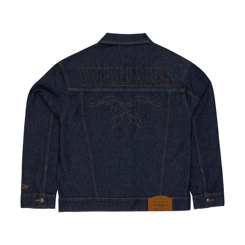 The model is wearing this Williams Austin Race Special Denim Jacket in blue. 3