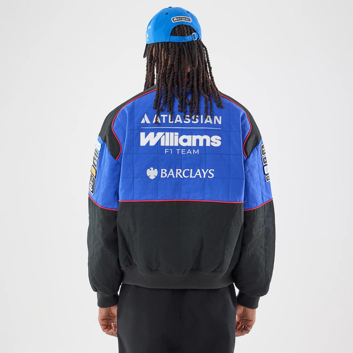 The model is wearing this Williams Vegas Race Special Jacket in black. 2