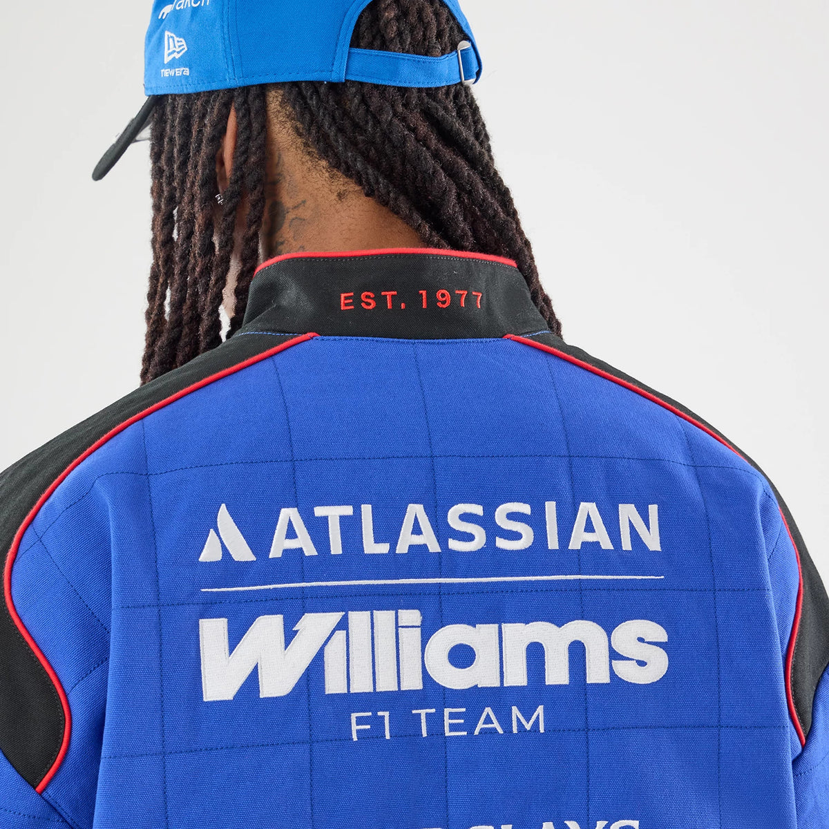 The model is wearing this Williams Vegas Race Special Jacket in black. 8