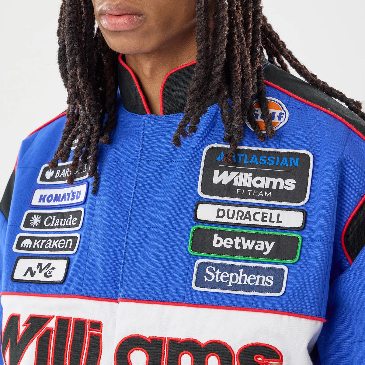 The model is wearing this Williams Vegas Race Special Jacket in black. 4