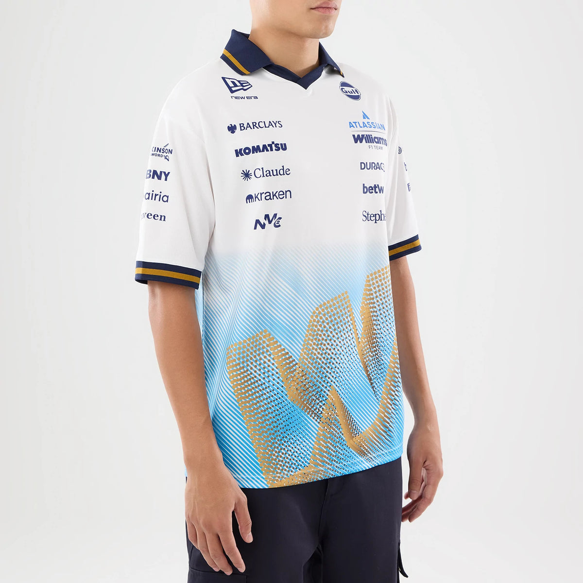 The model is wearing this Williams Spain Race Special T-Shirt in white. 4