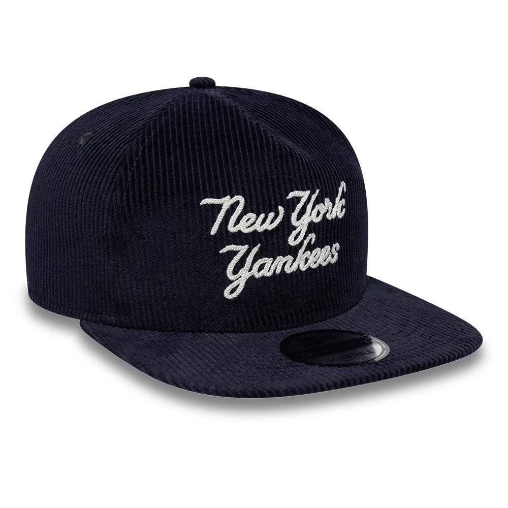 Pictured is this MLB Script Cord New York Yankees 19TWENTY cap in navy. 3
