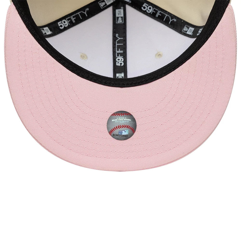 MLB League Essential LA Dodgers Cream & Pink 59FIFTY Fitted Cap
