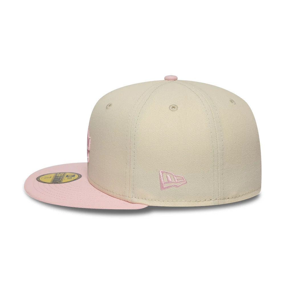 MLB League Essential LA Dodgers Cream & Pink 59FIFTY Fitted Cap