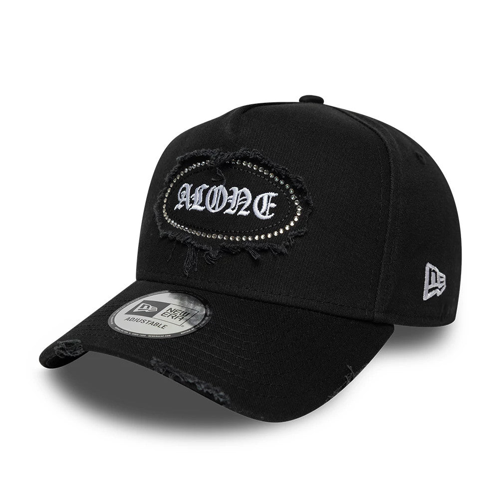New Era Gem Distressed Black 9FORTY E-Frame Cap | NEC EU