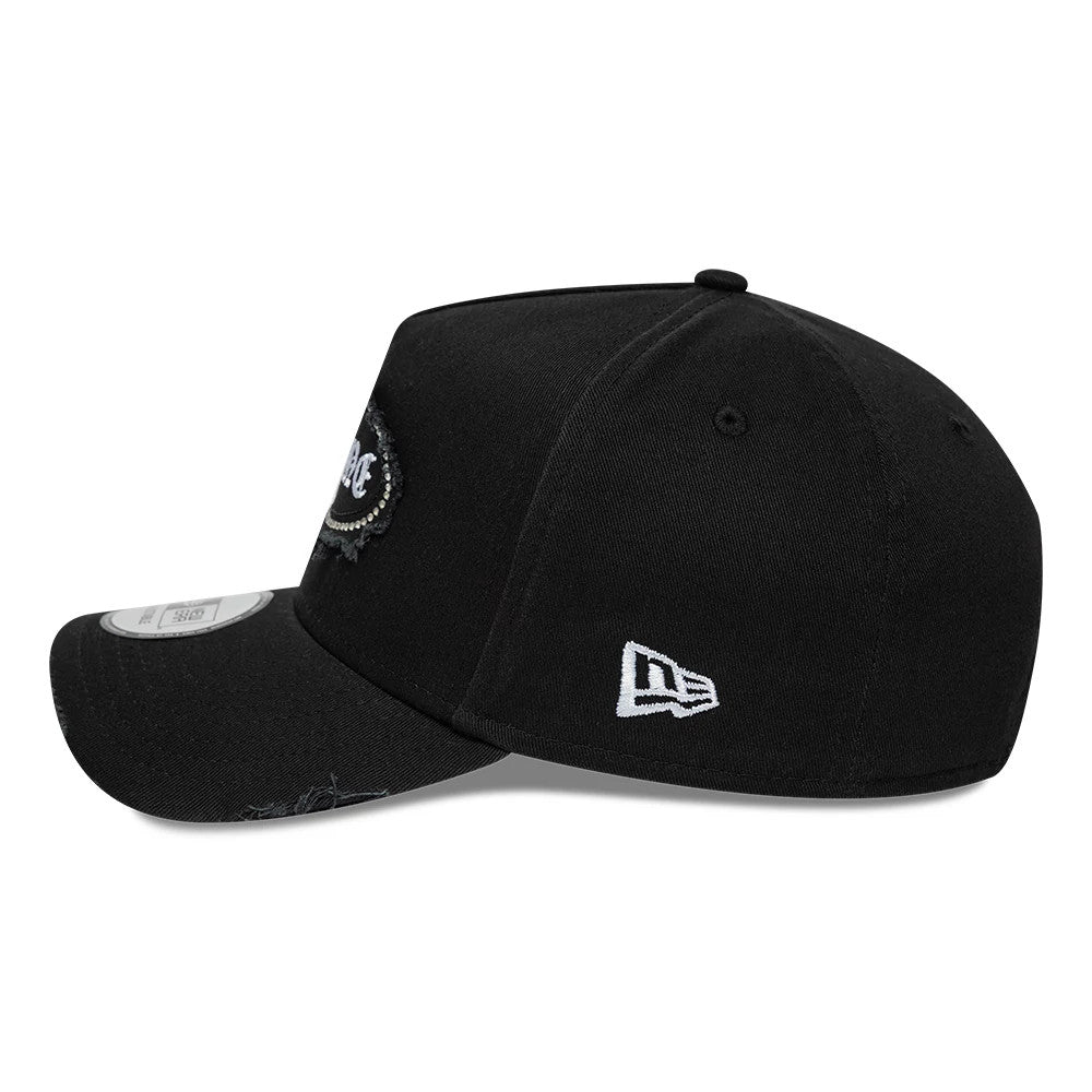 New Era Gem Distressed Black 9FORTY E-Frame Cap | NEC EU