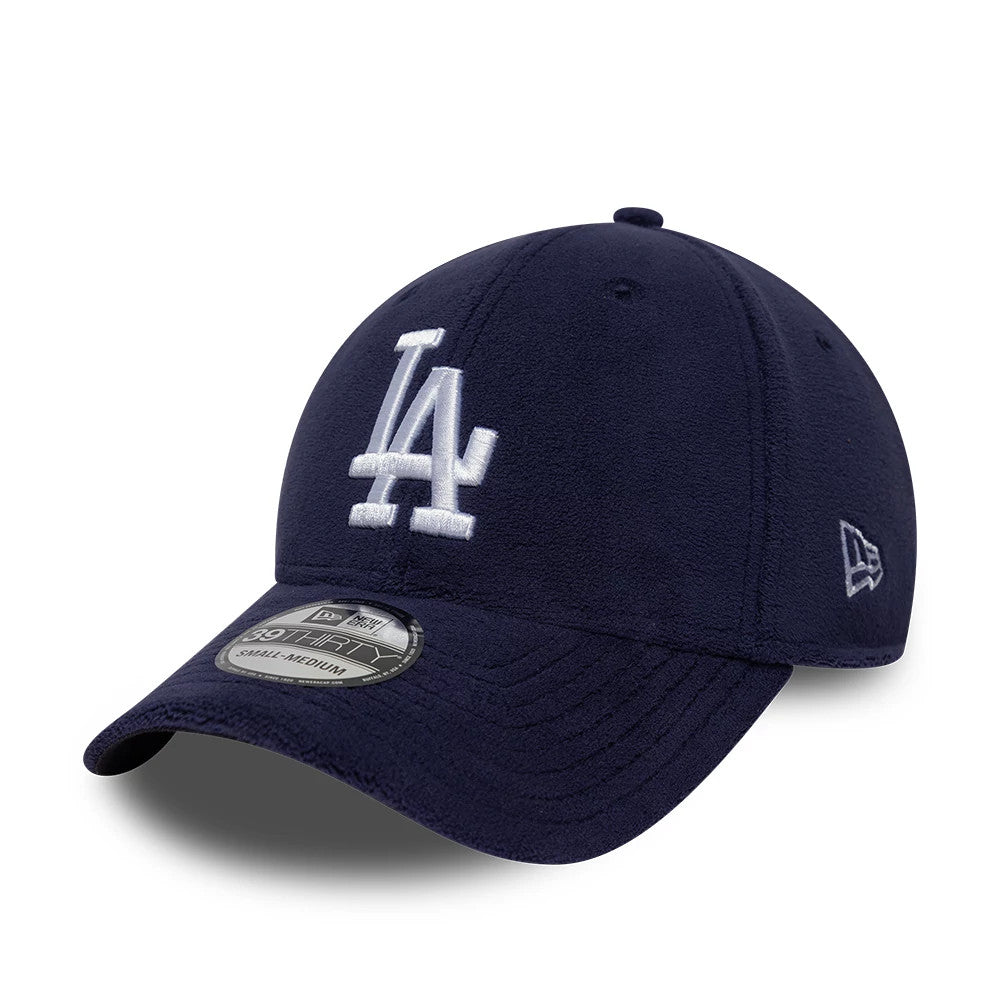 Pictured is this MLB Fleece LA Dodgers 39THIRTY Stretch Fit cap in navy. 1
