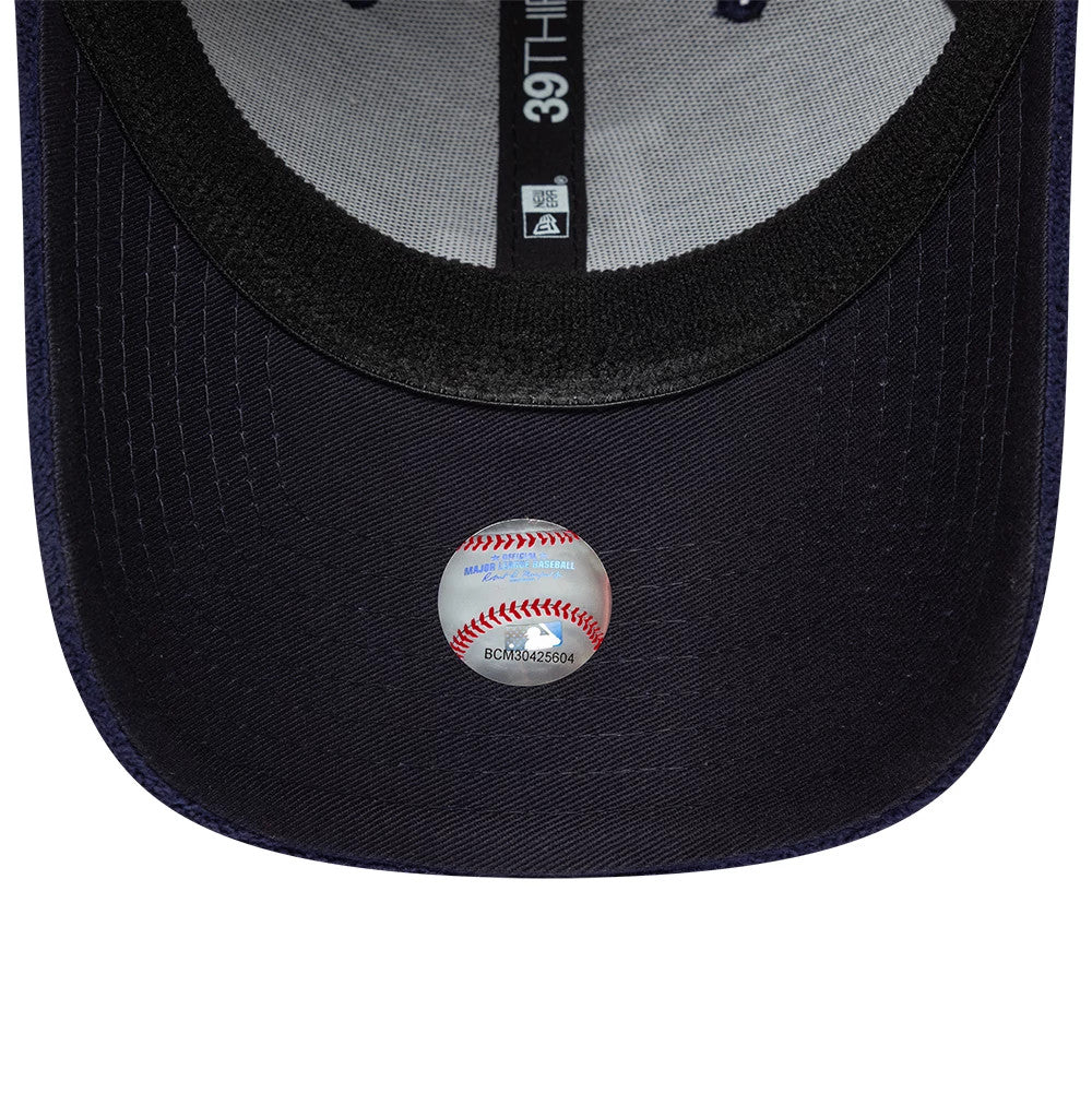 Pictured is this MLB Fleece LA Dodgers 39THIRTY Stretch Fit cap in navy. 7