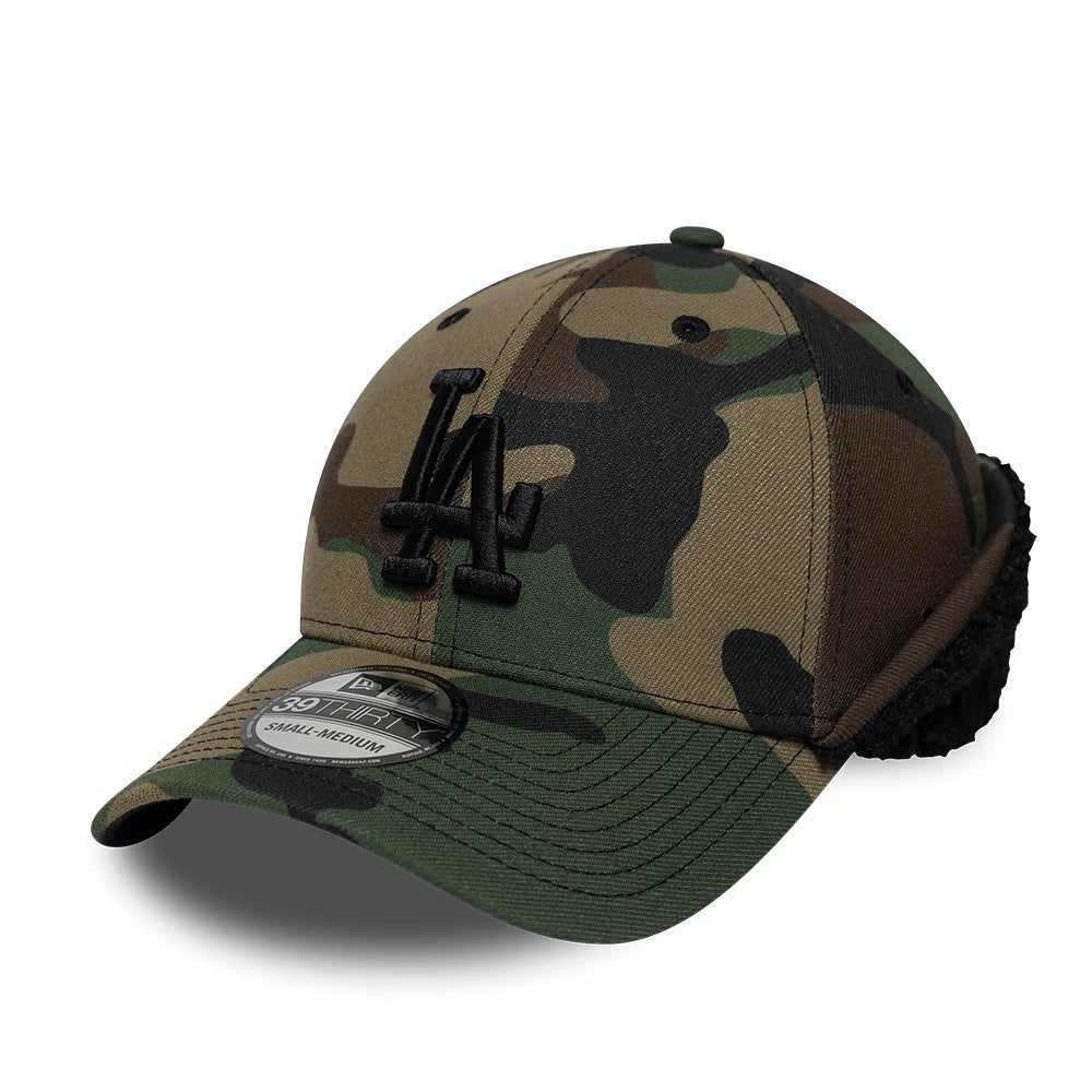 MLB LA Dodgers Woodland Camo 39THIRTY Downflap Stretch Fit Cap