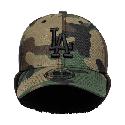 Pictured is this MLB LA Dodgers 39THIRTY Downflap Stretch Fit cap in black. 5