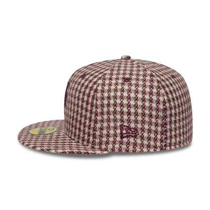 Pictured is this MLB Houndstooth New York Mets 59FIFTY Fitted cap in dark purple. 7