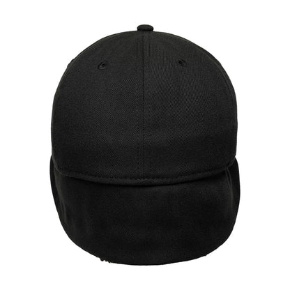 Pictured is this MLB LA Dodgers 39THIRTY Downflap Stretch Fit cap in black. 9