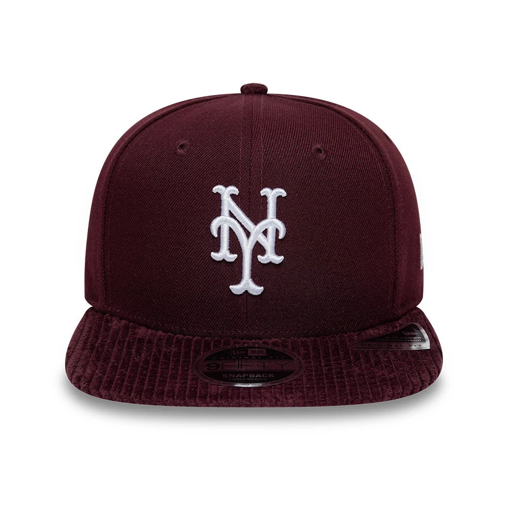 Pictured is this MLB Cord Visor New York Mets 9FIFTY Original Fit Snapback cap in dark purple. 2