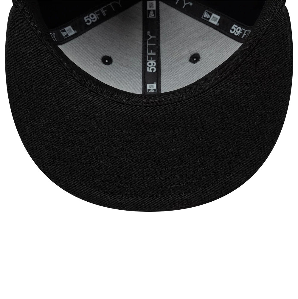 Pictured is this New Era Satin Diamante New Era 59FIFTY Fitted cap in black. 7