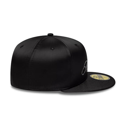 Pictured is this New Era Satin Diamante New Era 59FIFTY Fitted cap in black. 5