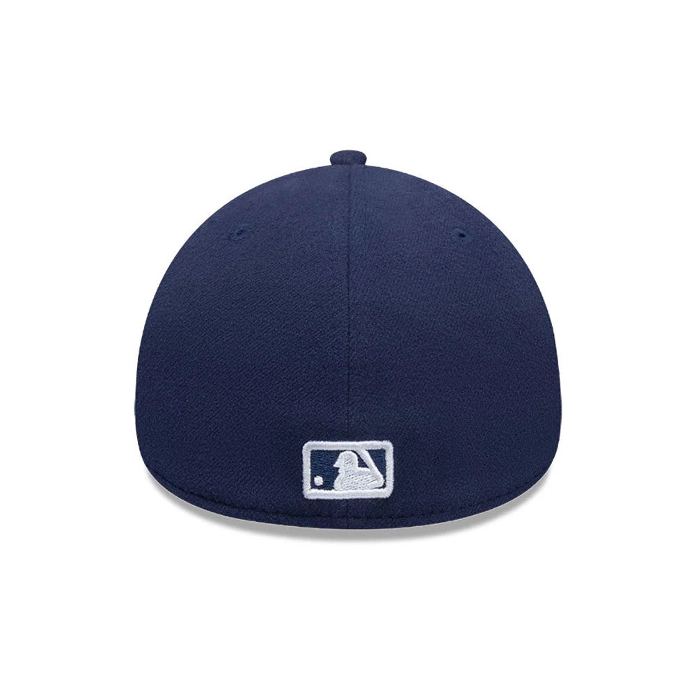Pictured is this MLB Melton LA Dodgers 39THIRTY Stretch Fit cap in navy. 4
