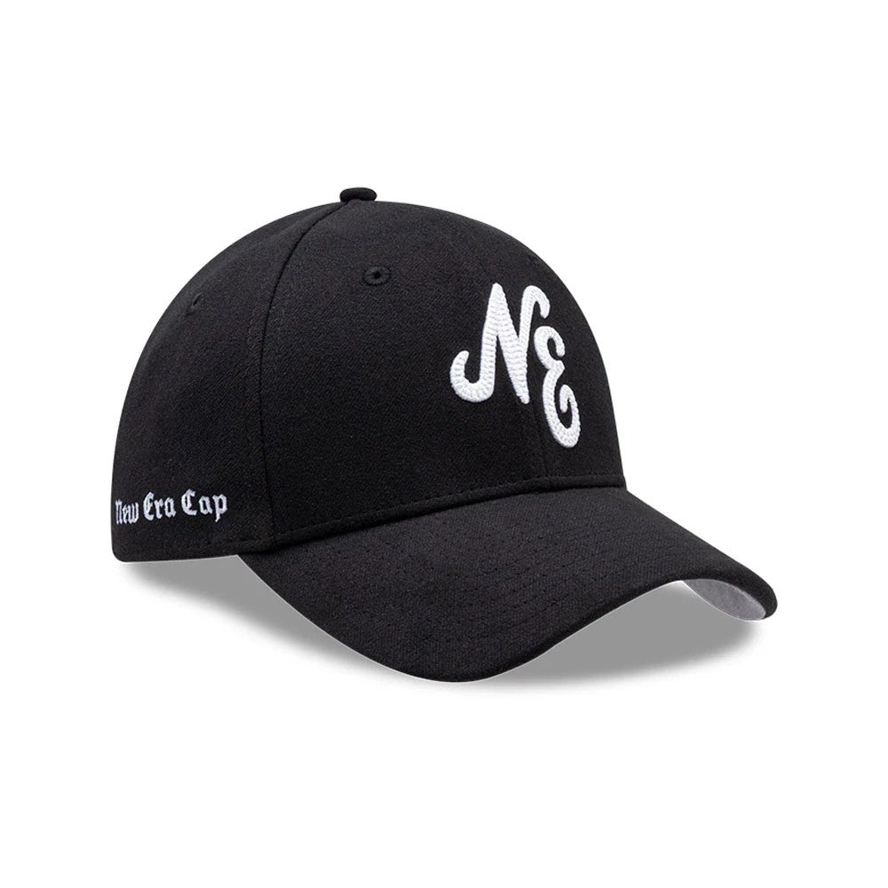 Pictured is this New Era Melton 39THIRTY Stretch Fit cap in black. 1
