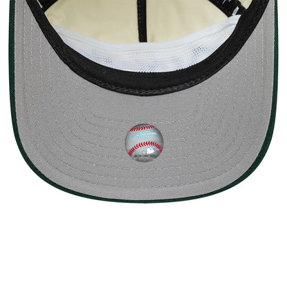 Pictured is this MLB Script Athletics 19TWENTY cap in cream & green. 2