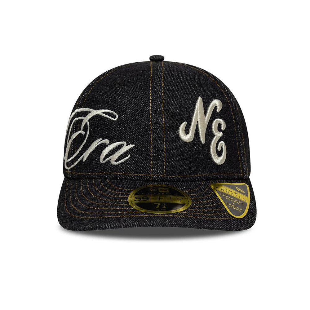 Pictured is this New Era Denim Low Profile 59FIFTY Fitted cap in black. 2