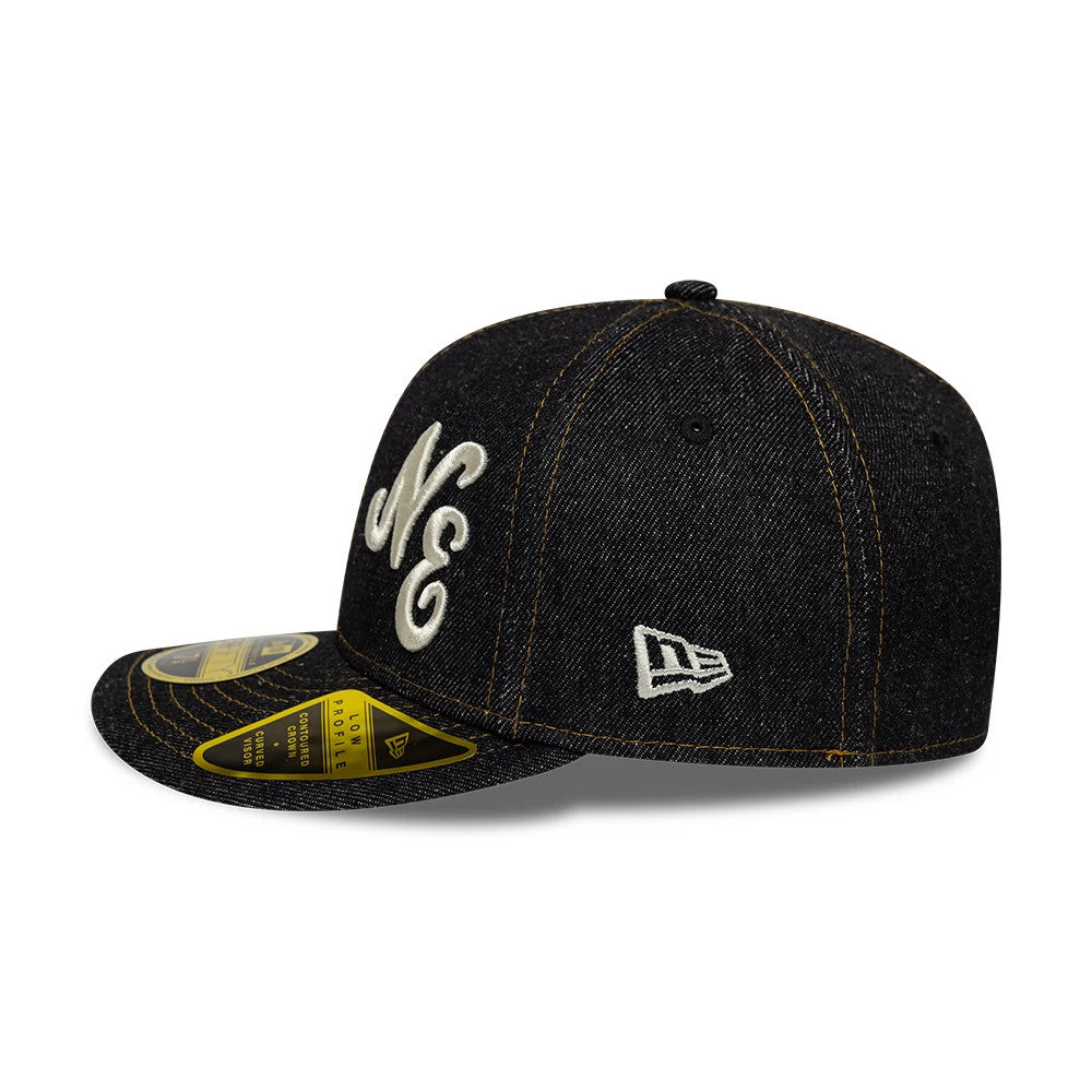 Pictured is this New Era Denim Low Profile 59FIFTY Fitted cap in black. 5