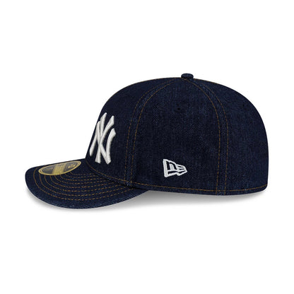 Pictured is this MLB Denim New York Yankees Low Profile 59FIFTY Fitted cap in navy. 4