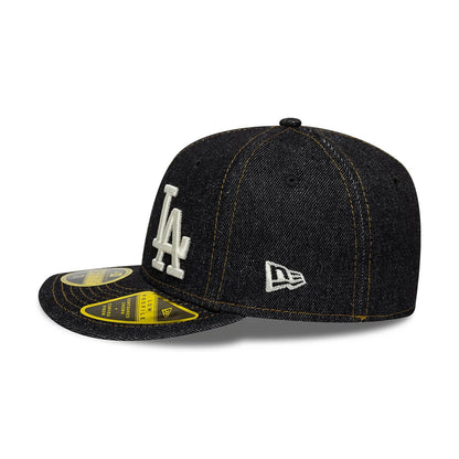 Pictured is this MLB Denim LA Dodgers Low Profile 59FIFTY Fitted cap in black. 9