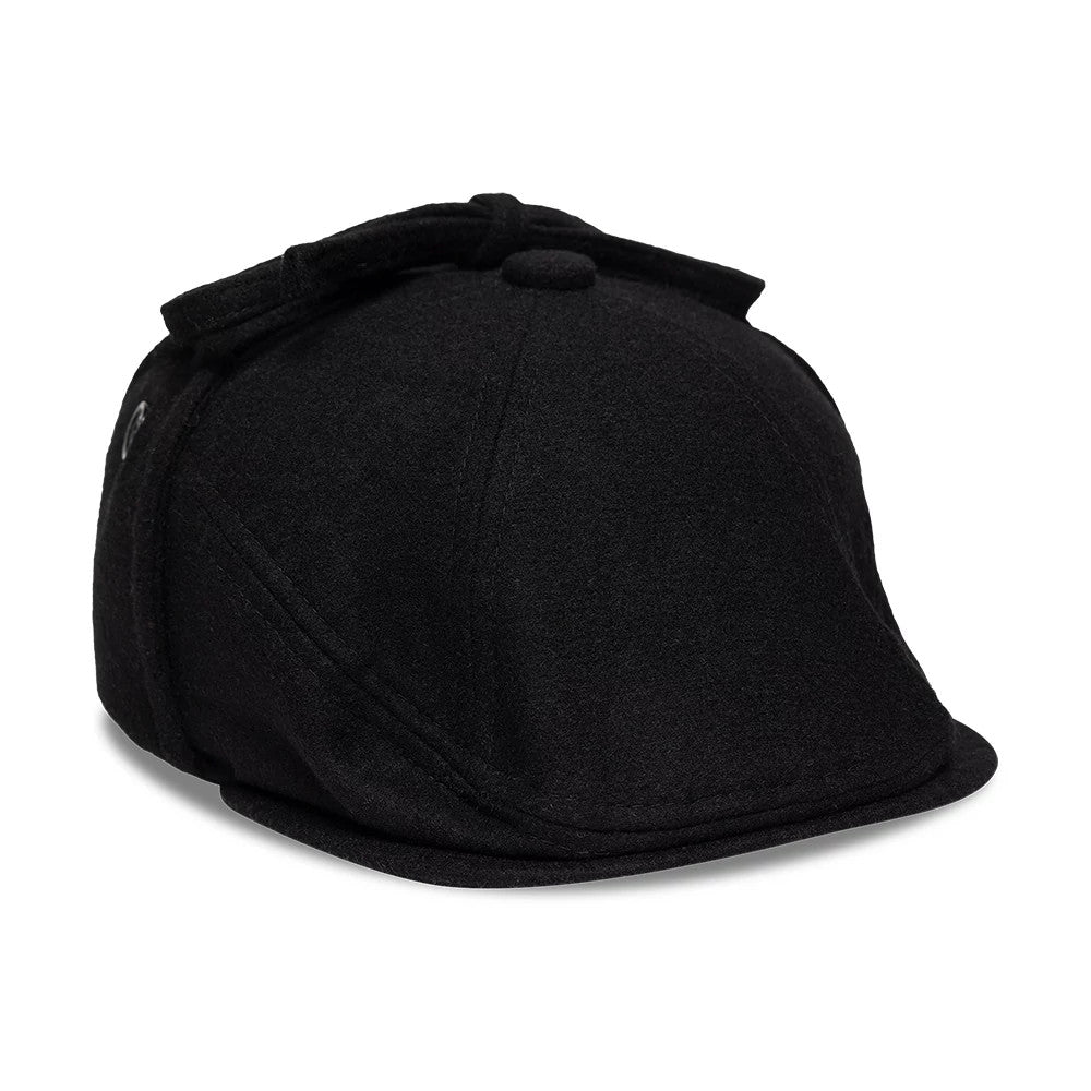 Pictured is this MLB Wool New York Yankees Downflap Driver cap in black. 6