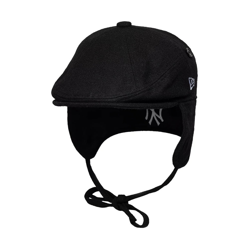 Pictured is this MLB Wool New York Yankees Downflap Driver cap in black. 2