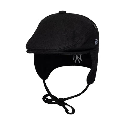 Pictured is this MLB Wool New York Yankees Downflap Driver cap in black. 2