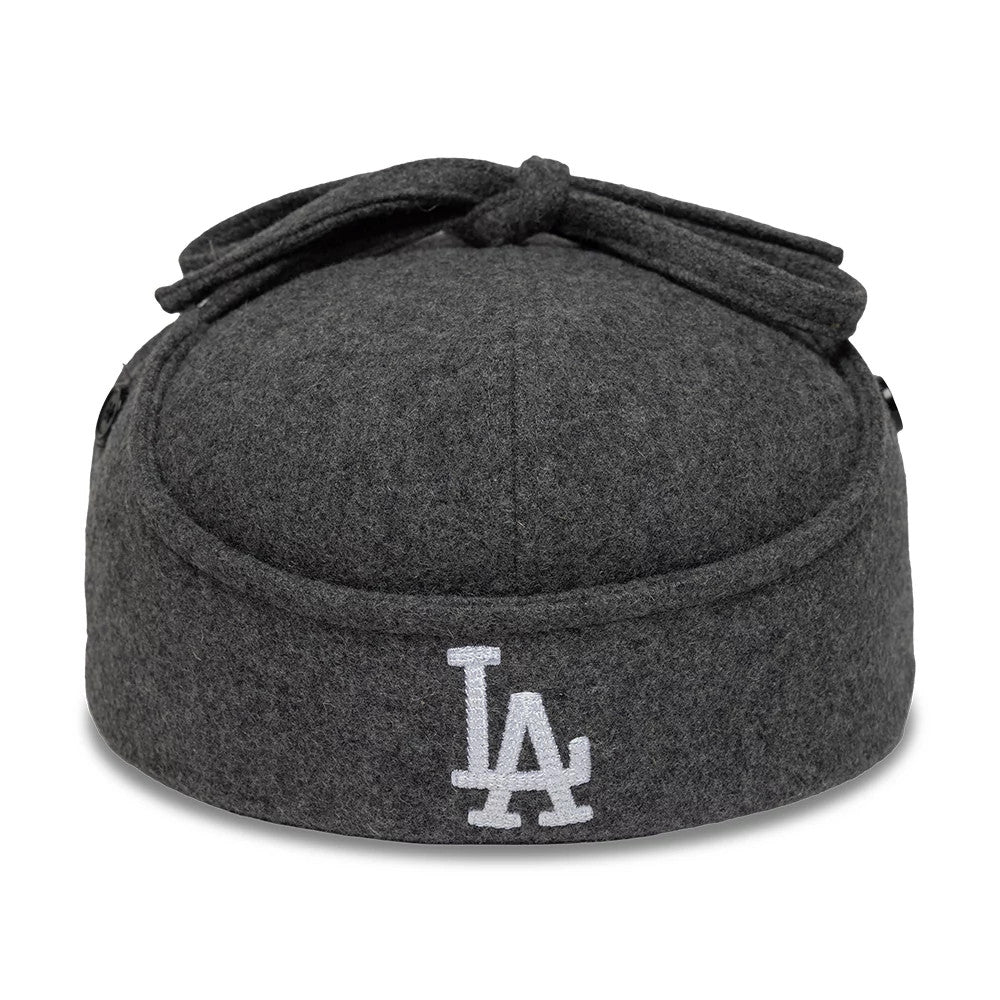 Pictured is this MLB Wool LA Dodgers Downflap Driver cap in grey. 5