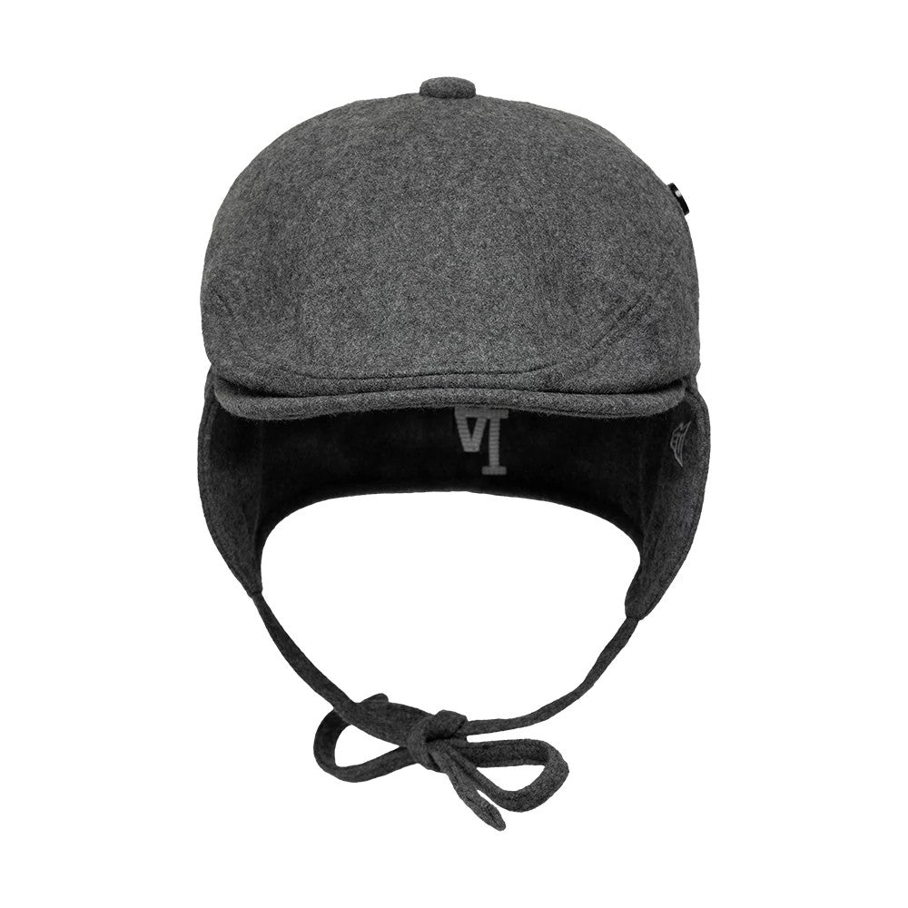 Pictured is this MLB Wool LA Dodgers Downflap Driver cap in grey. 6