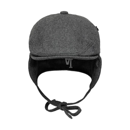 Pictured is this MLB Wool LA Dodgers Downflap Driver cap in grey. 6