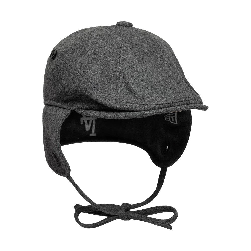 Pictured is this MLB Wool LA Dodgers Downflap Driver cap in grey. 7