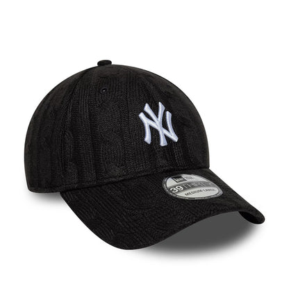 Pictured is this MLB Knitted New York Yankees 39THIRTY Stretch Fit cap in black. 3