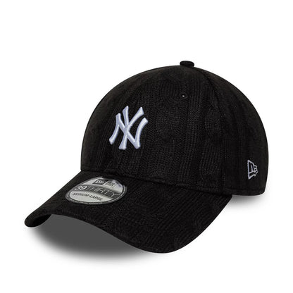 Pictured is this MLB Knitted New York Yankees 39THIRTY Stretch Fit cap in black. 1
