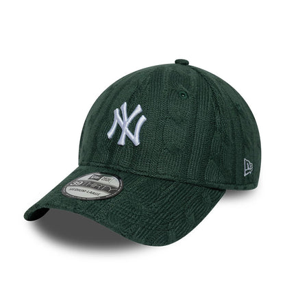 Pictured is this MLB Knitted New York Yankees 39THIRTY Stretch Fit cap in dark green. 1