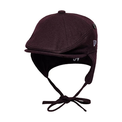 Pictured is this New Era Wool Downflap Driver cap in dark brown. 2