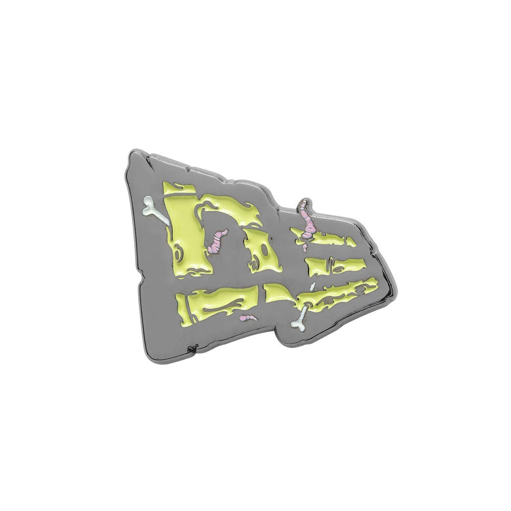 Pictured is this New Era Halloween Worm Pin Badge in grey. 1