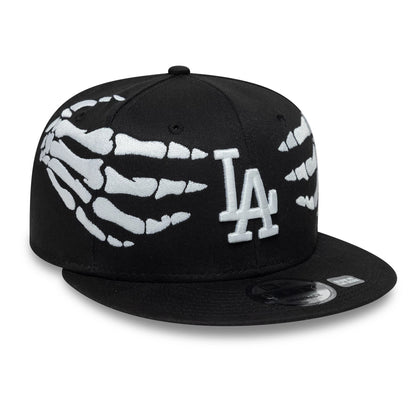 Pictured is this MLB Halloween Glow In The Dark Hands LA Dodgers 9FIFTY Snapback cap in black. 4