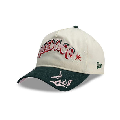 Pictured is this New Era Mexico Rotulos New Era 9FORTY A-Frame cap in white. 4