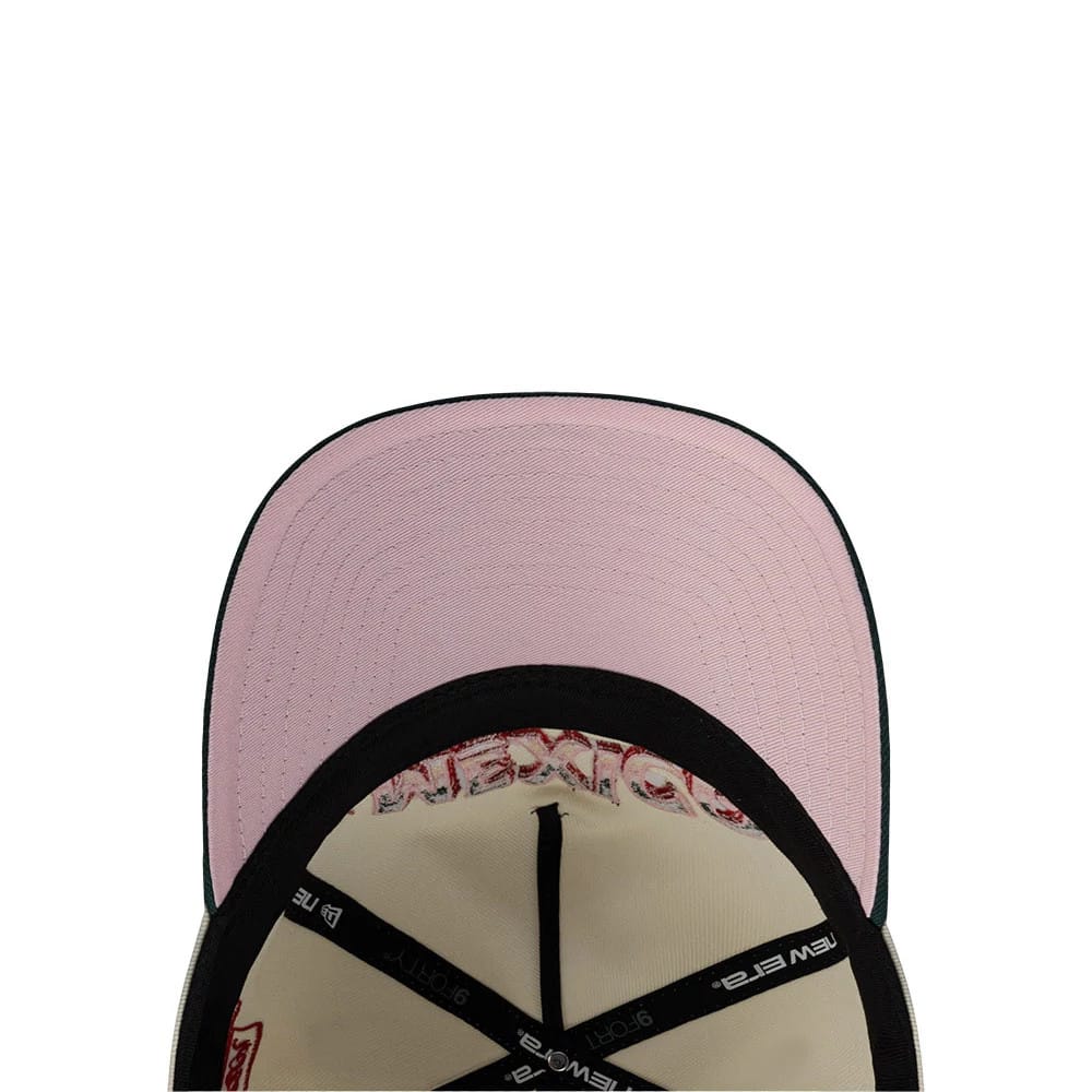 Pictured is this New Era Mexico Rotulos New Era 9FORTY A-Frame cap in white. 2