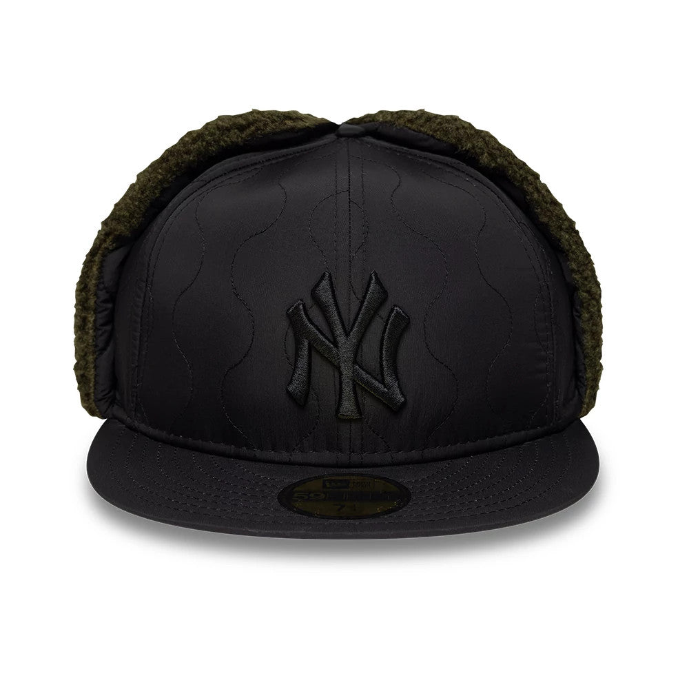 Pictured is this MLB Quilted New York Yankees Dogear 59FIFTY Fitted cap in black. 3