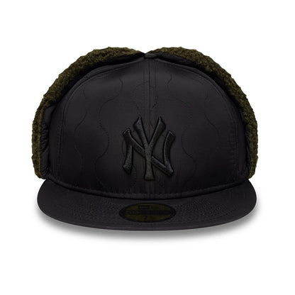 Pictured is this MLB Quilted New York Yankees Dogear 59FIFTY Fitted cap in black. 3